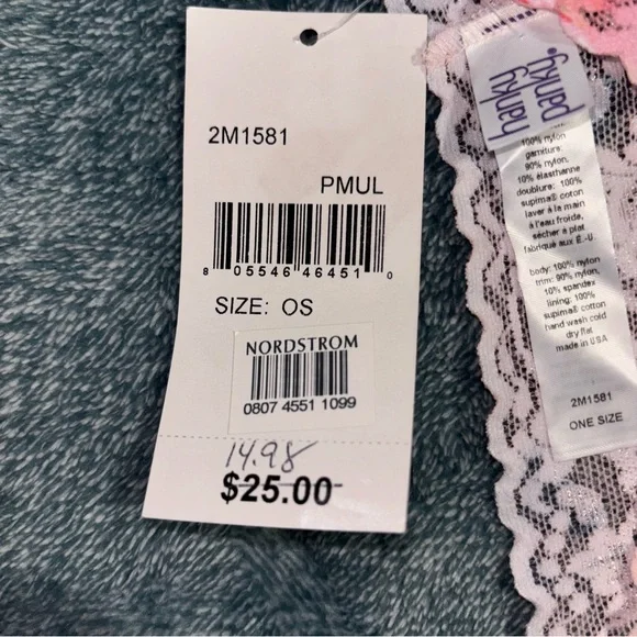 NWT Hanky Panky Peach Floral Lace Thong OSFM (Sizes 2-12) - Picture 4 of 5